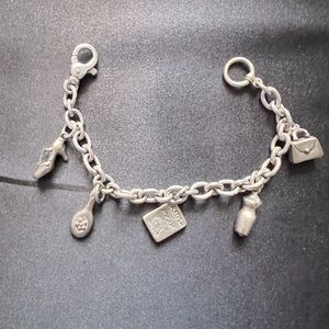 Estate old 1940’s 925 vintage charm bracelet.